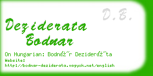 deziderata bodnar business card